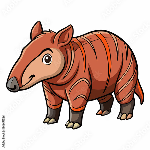 vector illustration of cartoon tapir