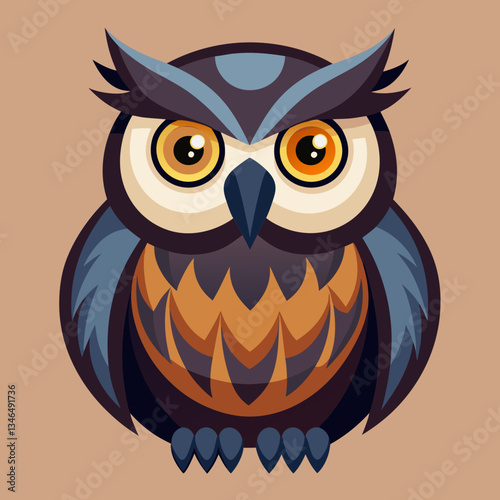 Grand hibou gris volant vers moi
