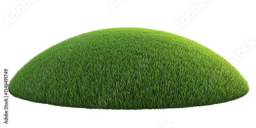 3D illustration of green grass isolated on transparent background,green grassy hills for poster banner cover design