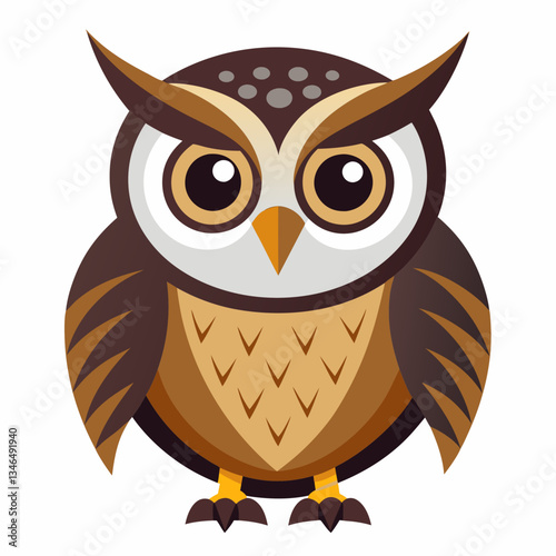 Grand hibou gris volant vers moi