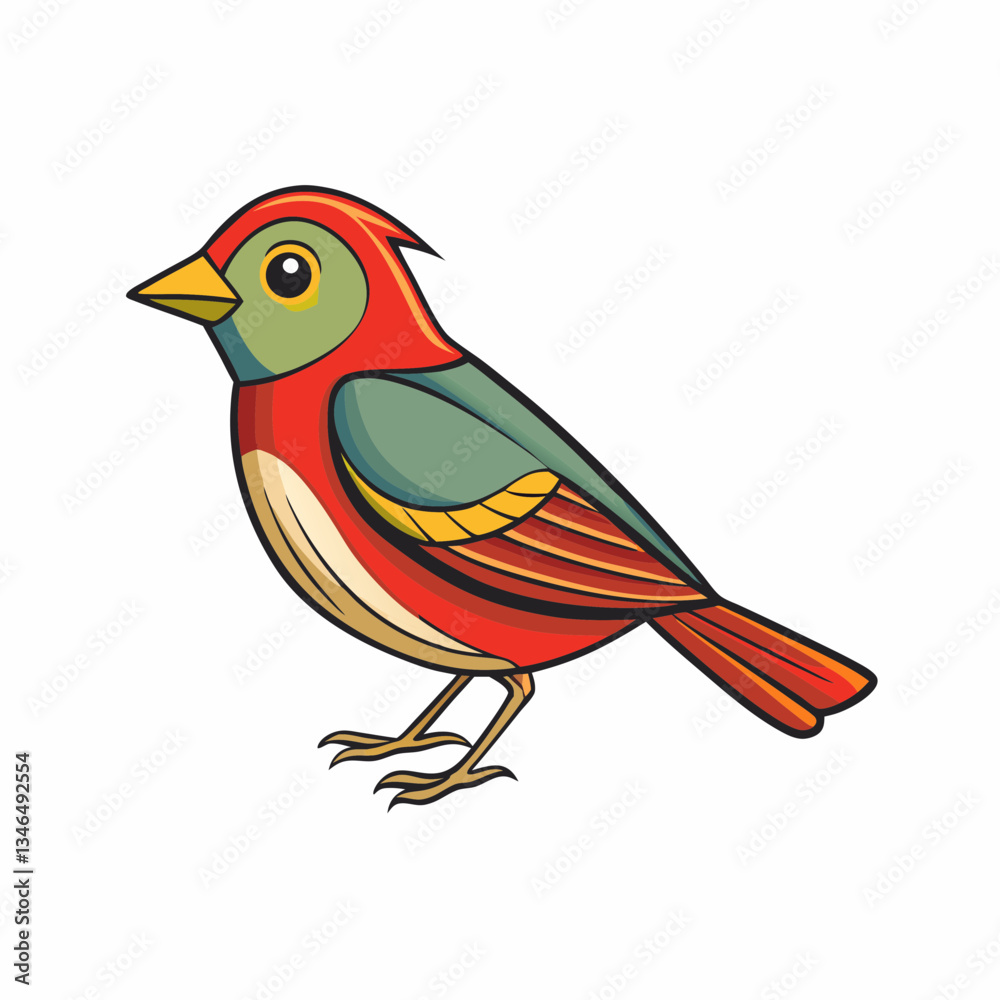 Obraz premium vector illustration of a warbler bird