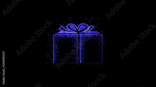 glowing Neon Glowing Free Gift Box Icon Gift Box Art in Vibrant Neon Style,
