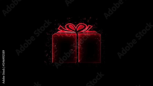glowing Neon Glowing Free Gift Box Icon Gift Box Art in Vibrant Neon Style,