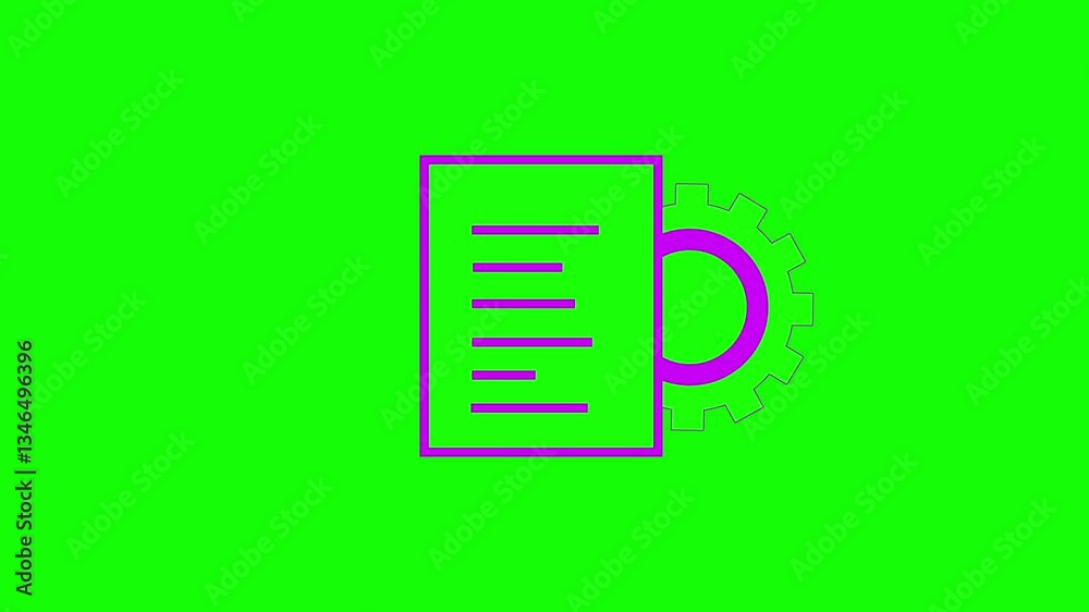 notebook and setting icon animation on green color background notebook and setting icon animation on green color background