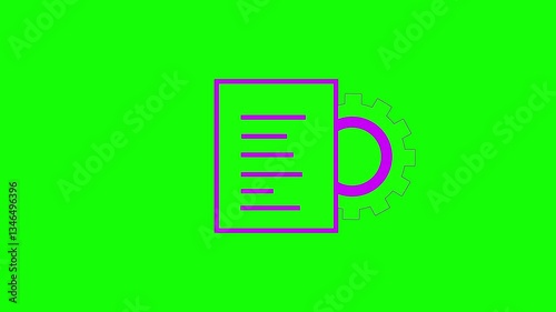 notebook and setting icon animation on green color background