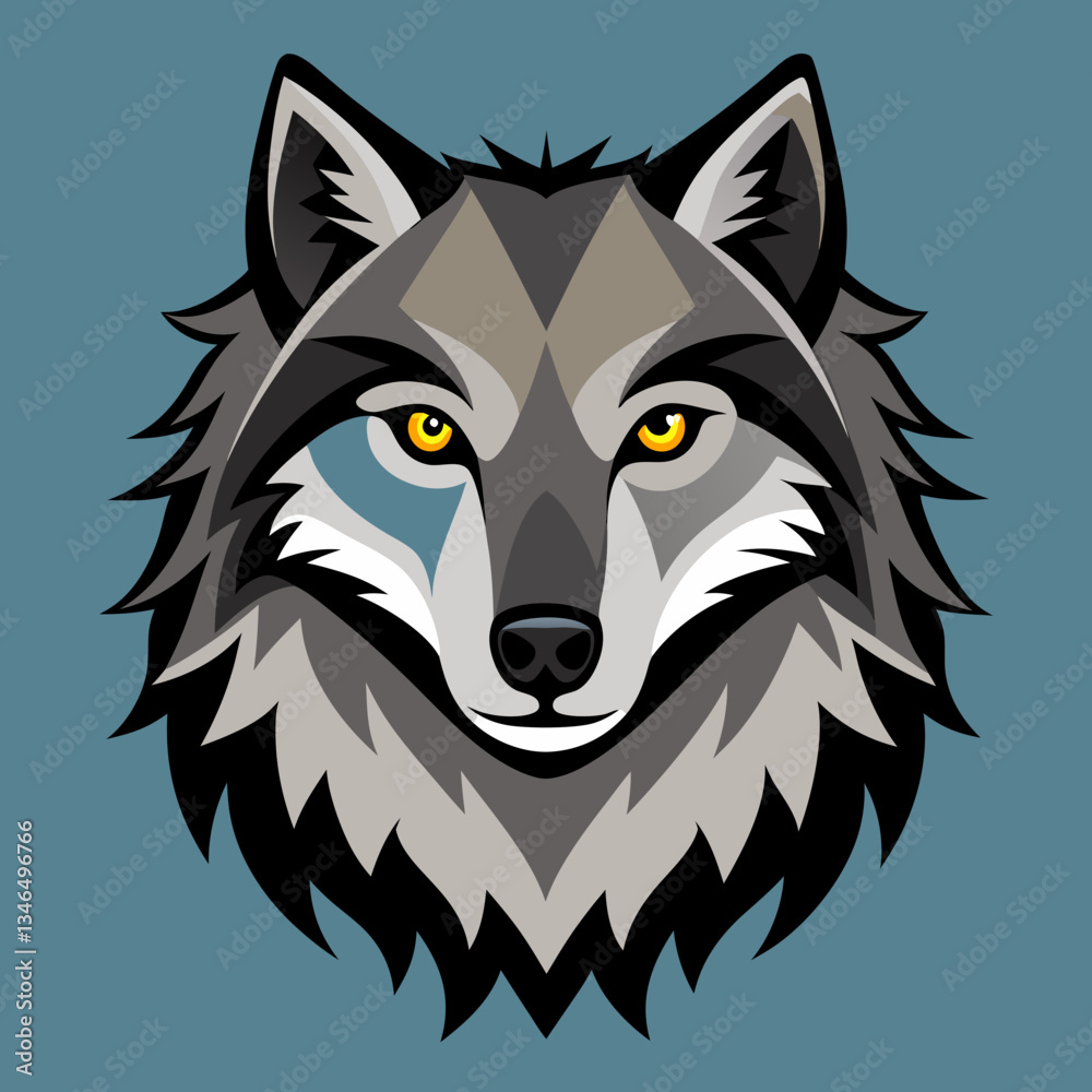 Loup gris, également connu sous le nom de loup des bois, qui vous regarde droit dans la forêt