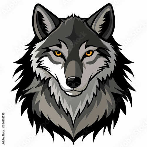Loup gris, également connu sous le nom de loup des bois, qui vous regarde droit dans la forêt