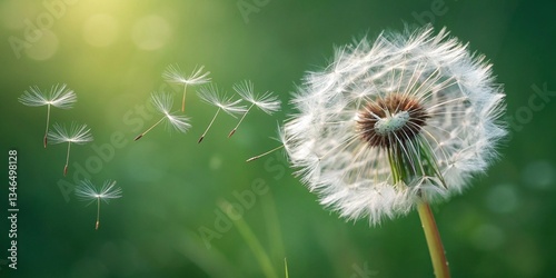 Delicate Dandelion Seeds Floating in Nature