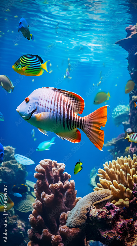 Fototapeta premium tropical fish in aquarium