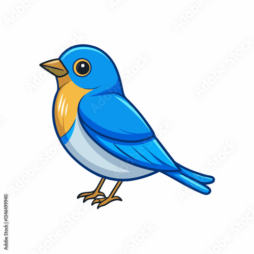 eastern blue bird with a green background