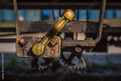 RAILWAY TRANSPORT - Lever for adjusting the brake 
