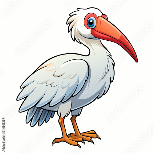 ibis on white background