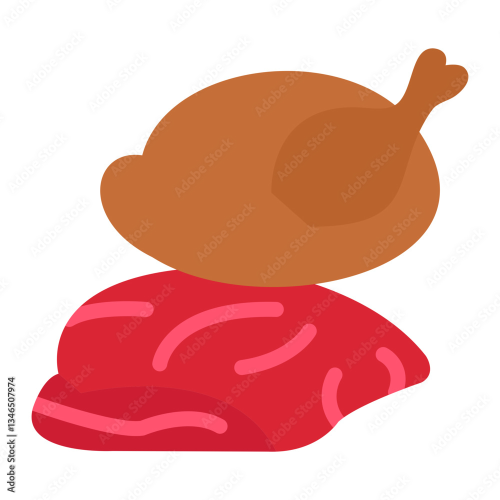 Meat selection Vector Design Icon Style Meat selection Vector Design Icon Style