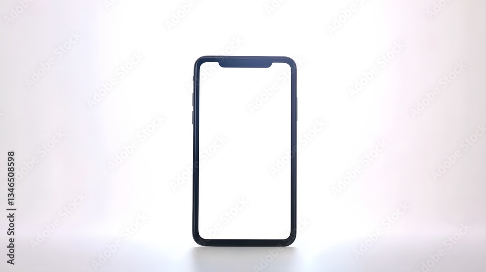 Modern Smartphone Mockup with Blank Screen Isolated on White Background Modern Smartphone Mockup with Blank Screen Isolated on White Background