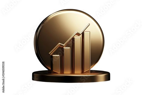 business graph on transparent background