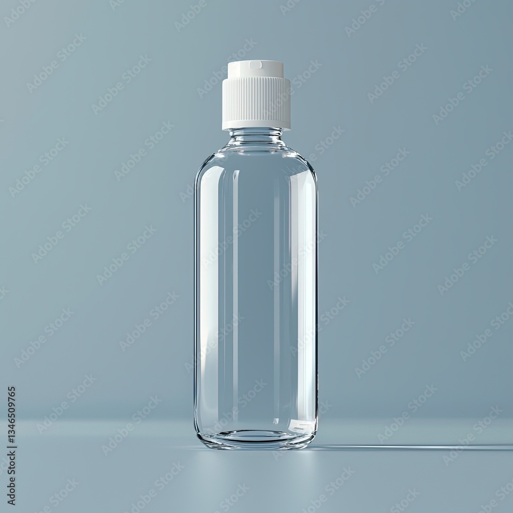 Isolated Image of a Bottle with a White Cap Portrayed Against a Contrasting Blue Background for Visual Appeal Isolated Image of a Bottle with a White Cap Portrayed Against a Contrasting Blue Background for Visual Appeal