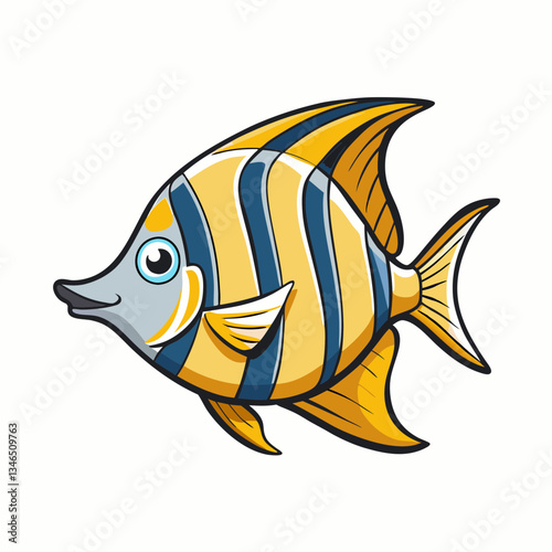 vector illustration of an angelfish