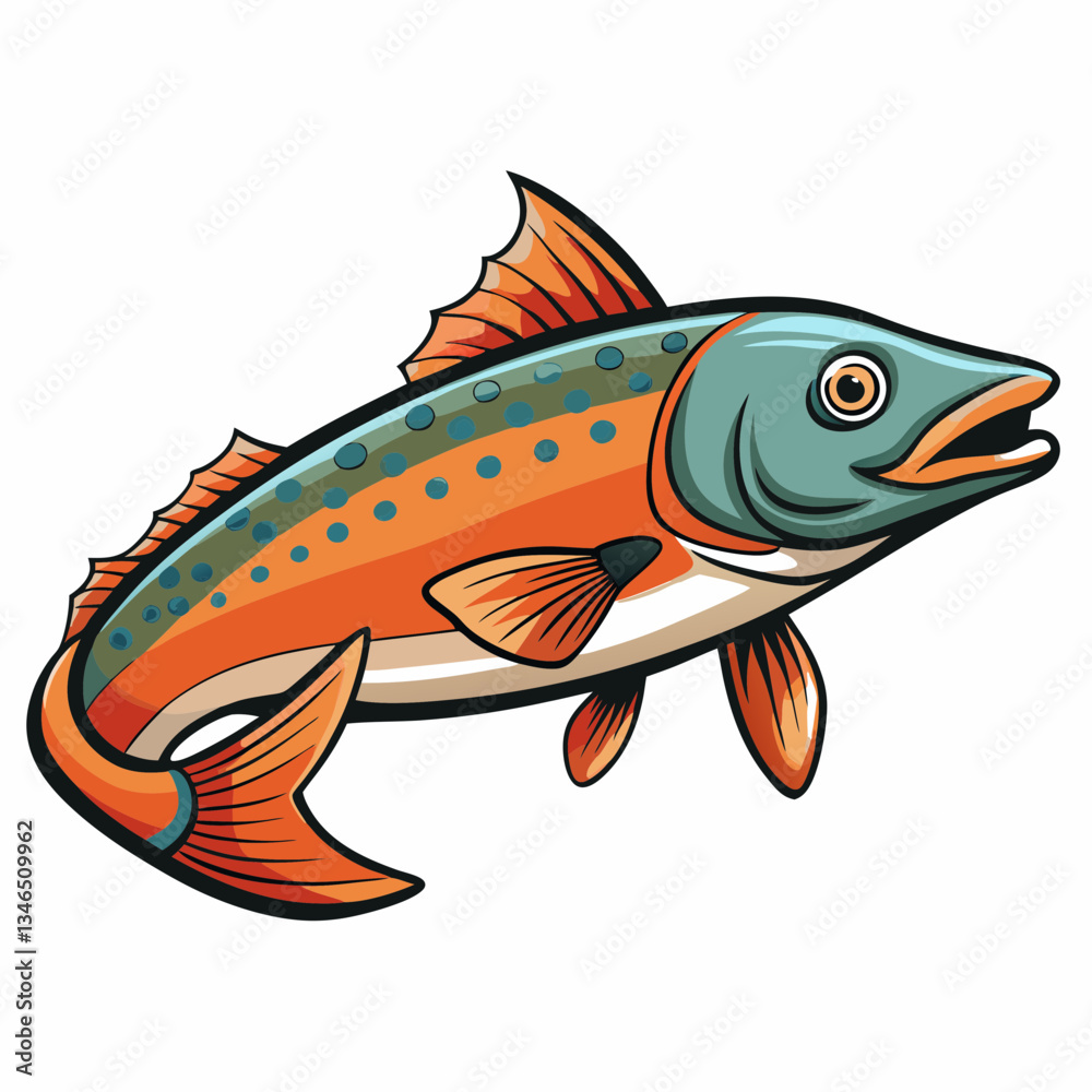 Naklejka premium vector illustration of an arctic char fish