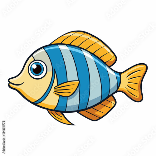 vector illustration of a damselfish