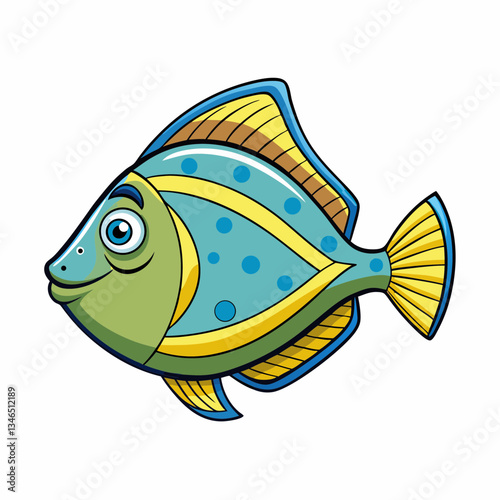 flounder fish on a white background