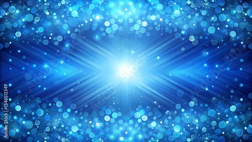 abstract Blue Sparkling Background With Radiant Light and Glowing Particles