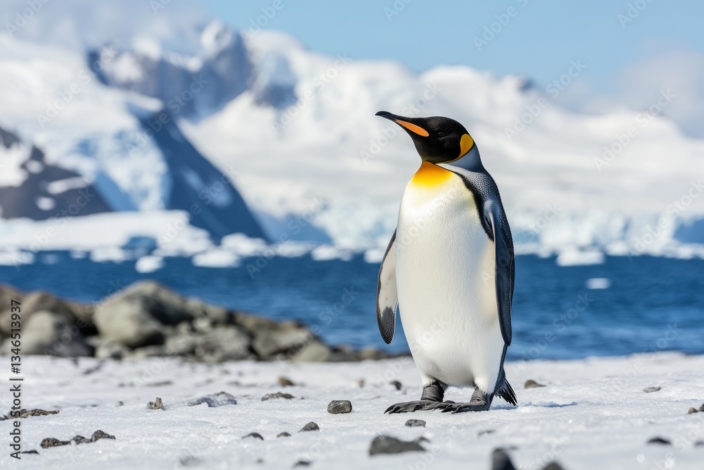 Fototapeta premium Vast ice fields, diverse wildlife, a sense of isolation and scientific discovery all highlight the remote and desolate beauty of Antarctica