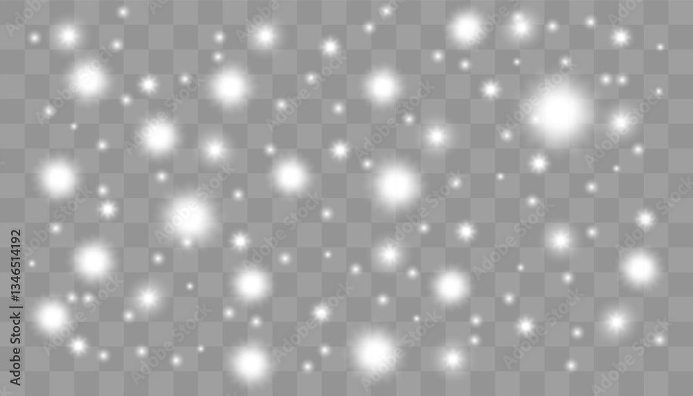 Glowing stars on a checkered background. Vector illustration for graphic design, web elements, or decorations for presentations and artwork