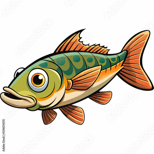 cichlid fish on a white background