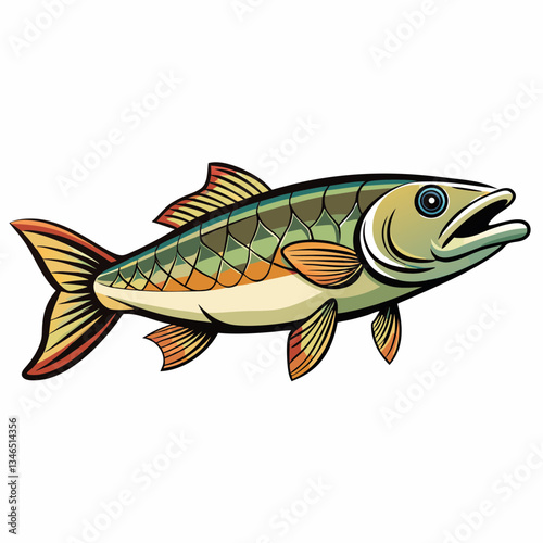 cichlid fish on a white background