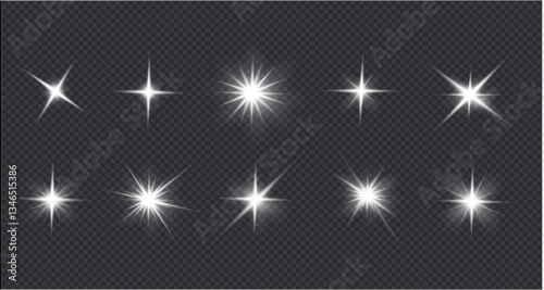 bright, luminous light effect. It is also called solar flare,glow effect,starbursts with flickering glare,beautiful, flickering glare light effect.Star white vector. PNG