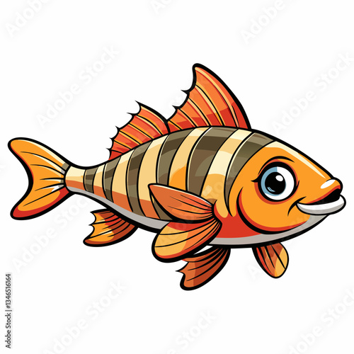 vector illustration of tiger barb fish