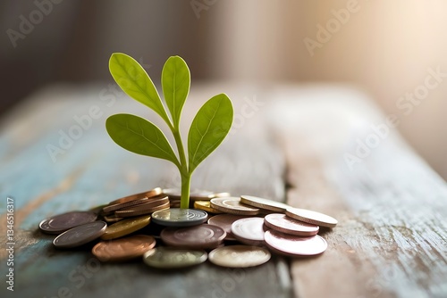 Money Saving for Investment or Insurance Money Green Concept Background