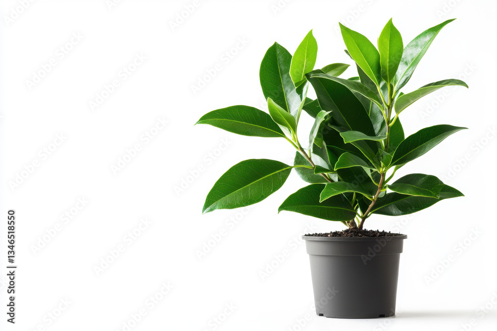 A decorative isolated bay leaf tree in a pot indoor plant arrangement minimalist environment natural aesthetics greenery focus A decorative isolated bay leaf tree in a pot indoor plant arrangement minimalist environment natural aesthetics greenery focus