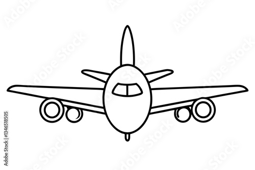 airplane line art silhouette vector illustration