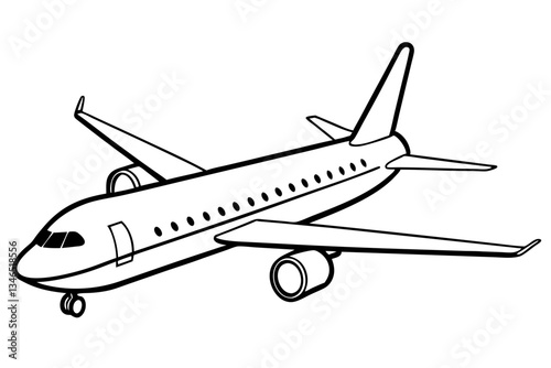 airplane line art silhouette vector illustration