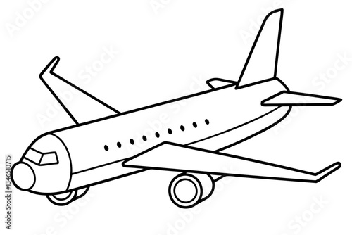 airplane line art silhouette vector illustration