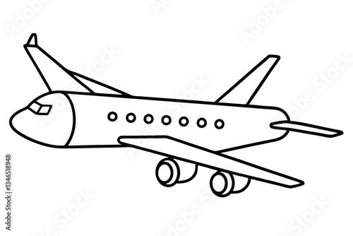 airplane line art silhouette vector illustration