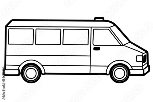 ambulance line art silhouette vector illustration