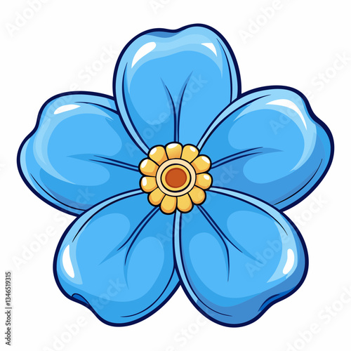forget me not flower on blue background