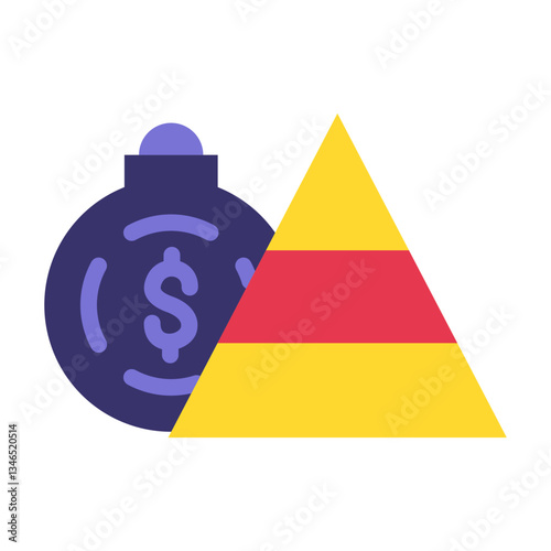 Debt Avalanche Vector Design Icon Style