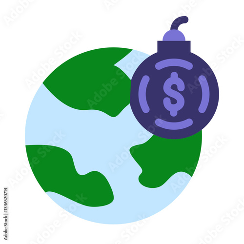 National Debt Vector Design Icon Style