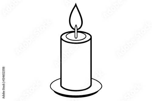 candle line art silhouette vector illustration