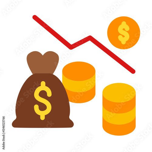 Economic Contraction Vector Design Icon Style