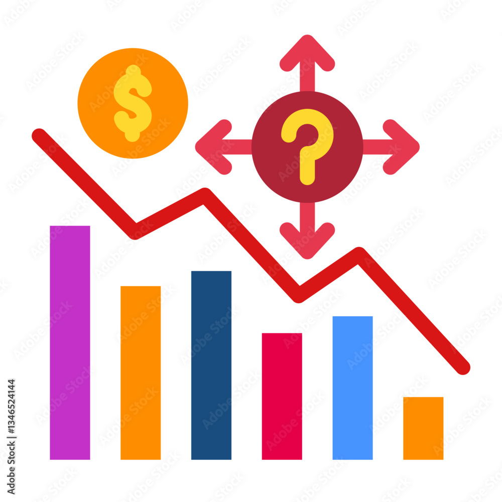 Economic Uncertainty Vector Design Icon Style Economic Uncertainty Vector Design Icon Style