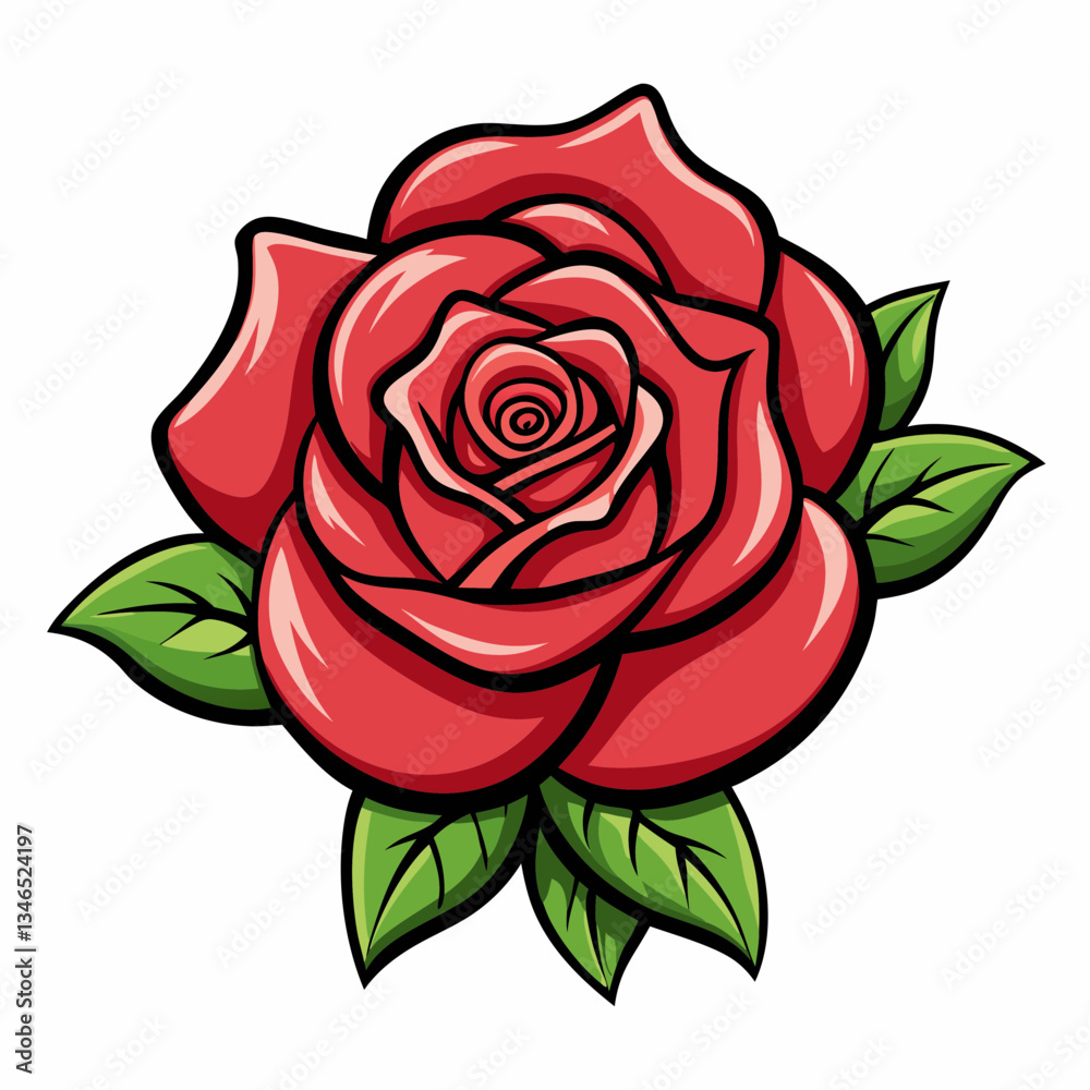 red rose isolated on white