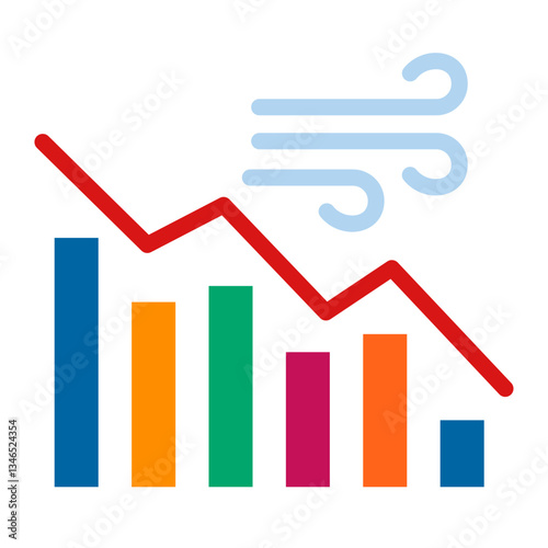 Economic Turbulence Vector Design Icon Style