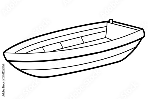 dinghy line art silhouette vector illustration