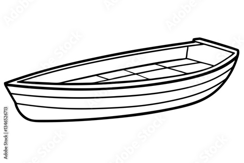 dinghy line art silhouette vector illustration