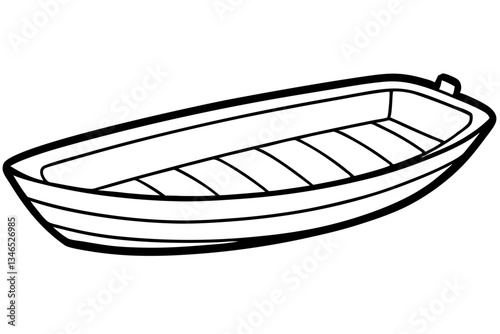 dinghy line art silhouette vector illustration