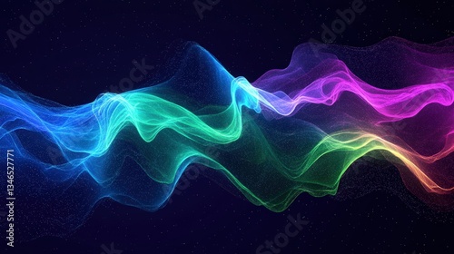 Mesmerizing Abstract Aurora: Gradient Streaks of Neon Colors for Dynamic Backgrounds and Digital Art